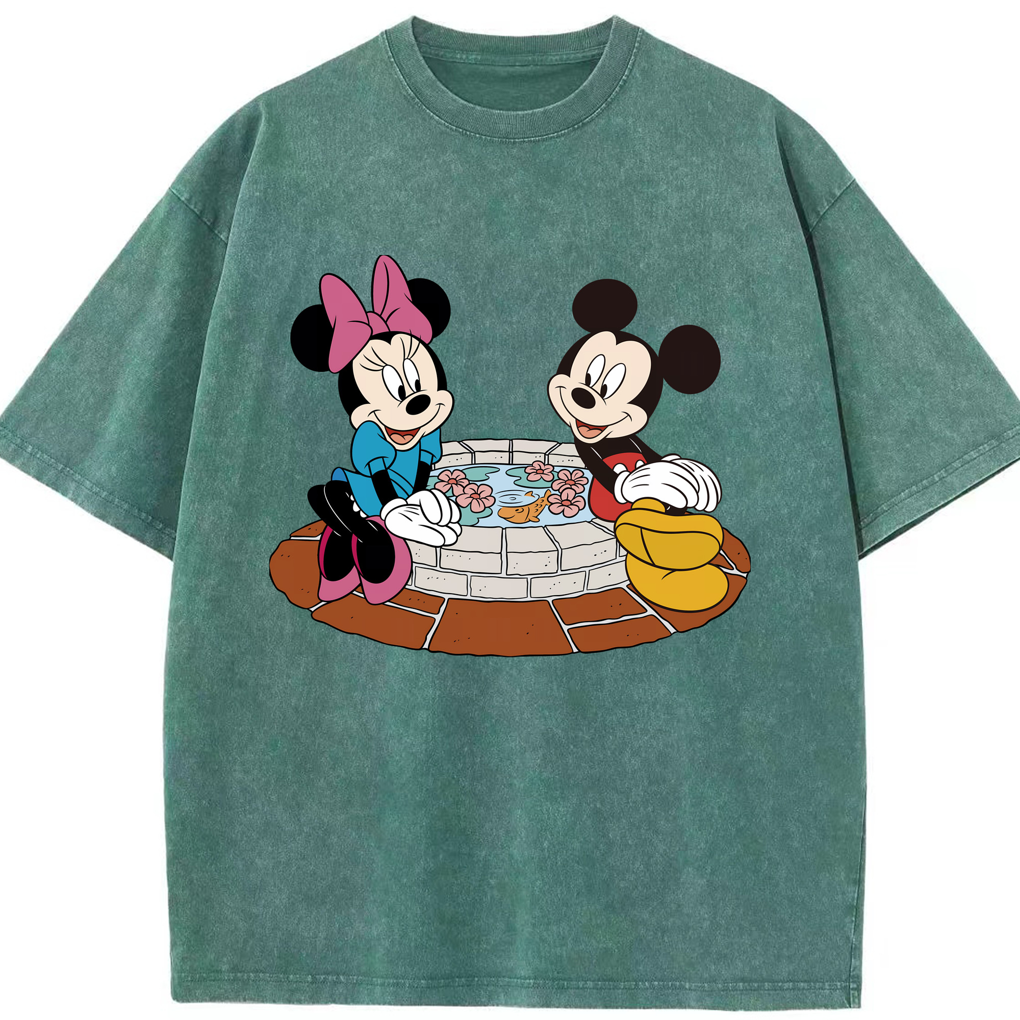 （画像用） ミッキーマウス Mickey Mouse 綿100% ヴィンテージ風 半袖Tシャツ（フロントプリント）